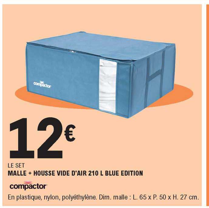 malle + housse vide d'air 210 l blue édition compactor