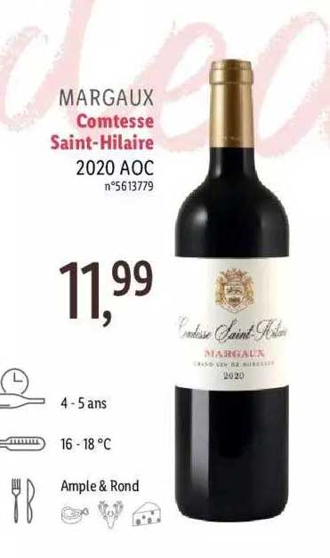 Margaux Comtesse Saint-hilaire 2020 Aoc