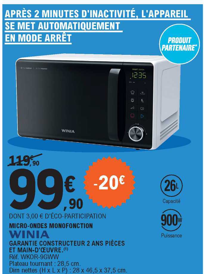 micro-ondes monofonction winia