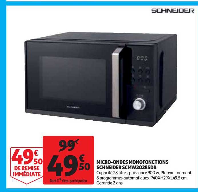 micro-ondes monofonctions schneider scmw2028sdb