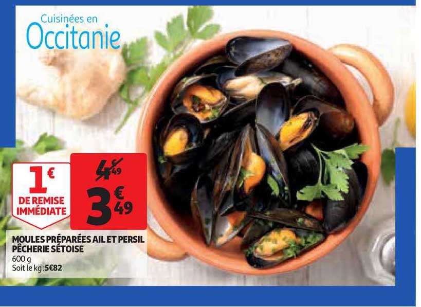 moules préparées ail et persil pêcherie sétoise