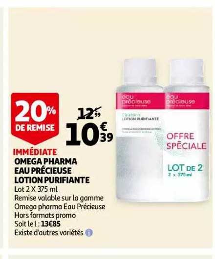omega pharma eau précieuse lotion purifiante 20% de remise immédiate