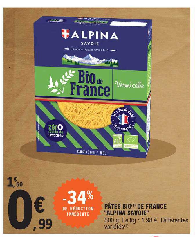 Pâtes Bio De France "alpina Savoie"