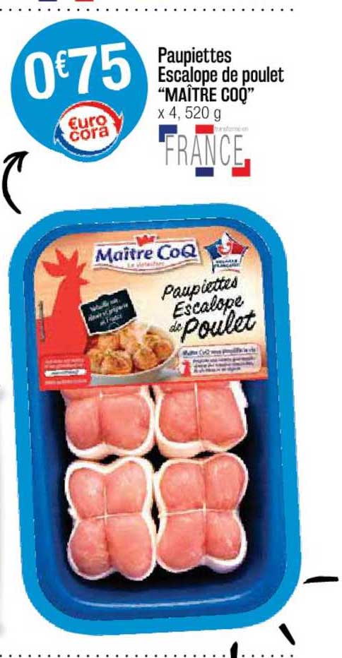 paupiettes escalope de poulet "maître coq"