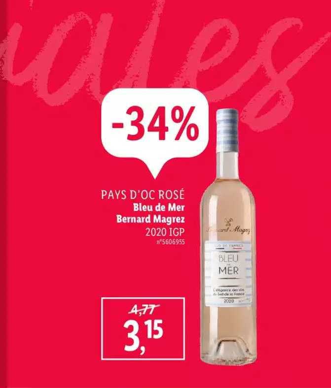 pays d'oc rosé bleu de mer bernard magrez