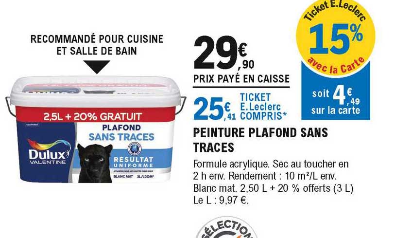 peinture plafond sans traces dulux valentine