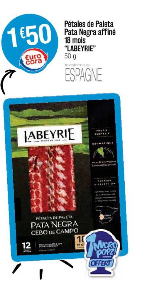 Pétales De Paleta Pata Negra Affiné 18 Mois "labeyrie"