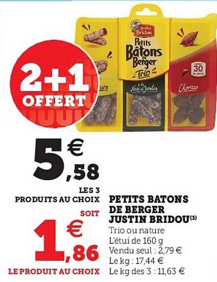 petits bâtons de berger justin bridou