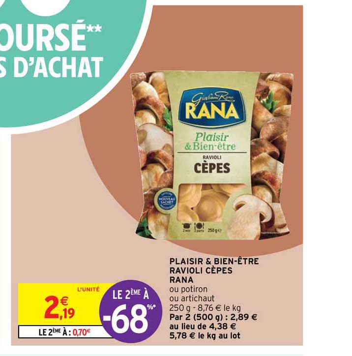 Plaisir & Bien-être Ravioli Cèpes Rana