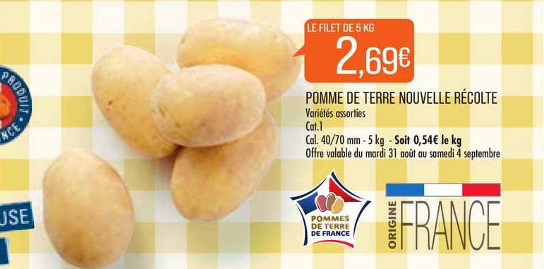 pomme de terre nouvelle récolte