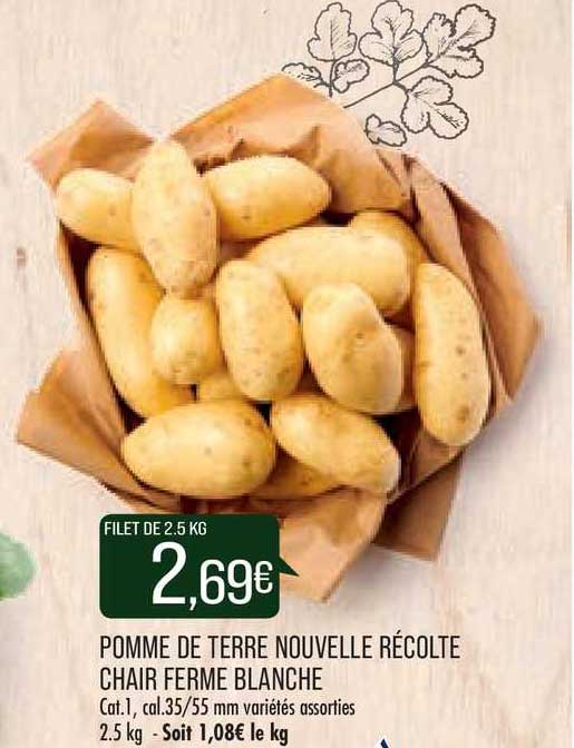 pomme de terre nouvelle récolte chair ferme blanche