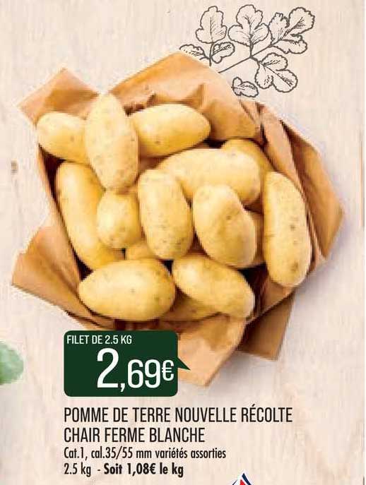 pommes de terre nouvelle récolte chair ferme blanche
