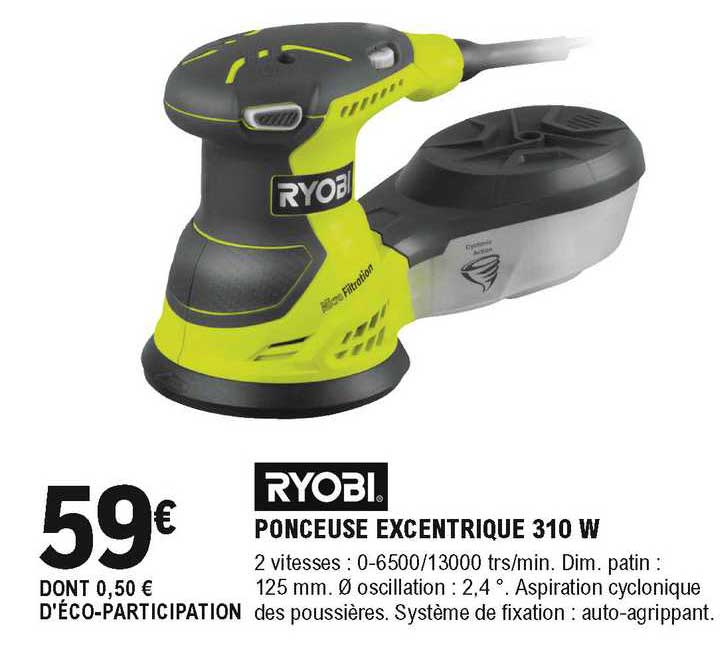 ponceuse excentrique 310 w ryobi