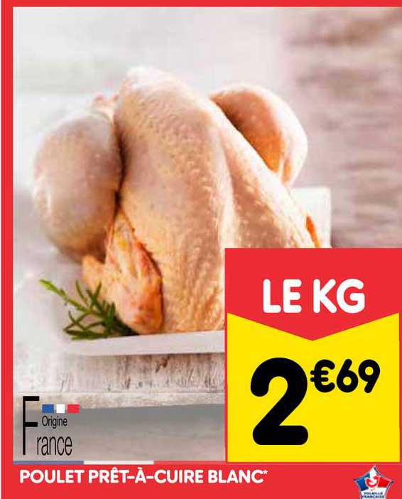 poulet prêt-à-cuire blanc