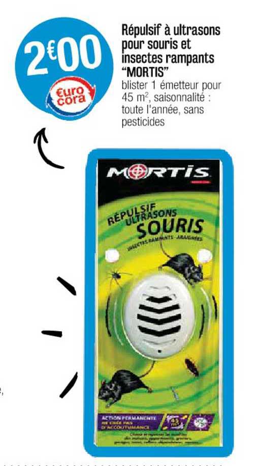 répulsif à ultrasons pour souris et insectes rampants "mortis"