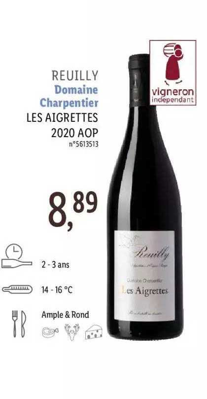 reuilly domaine charpentier les aigrettes 2020 aop