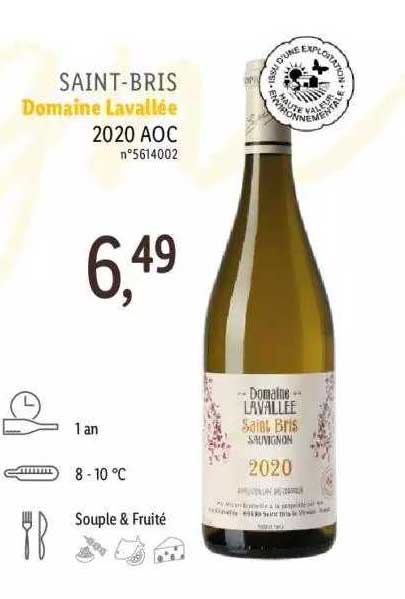 saint-bris domaine lavallée 2020 aoc