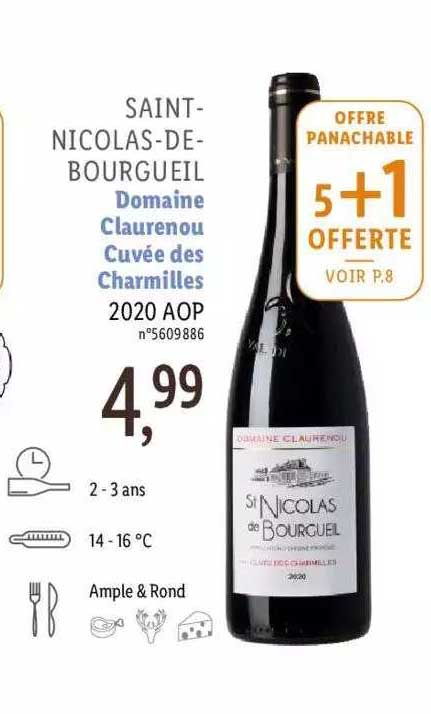 saint-nicolas-de-bourgueil domaine claurenou cuvée des charmilles 2020 aop