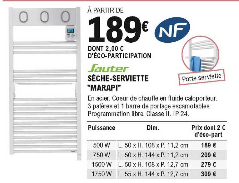 sèche-serviette "marapi" sauter