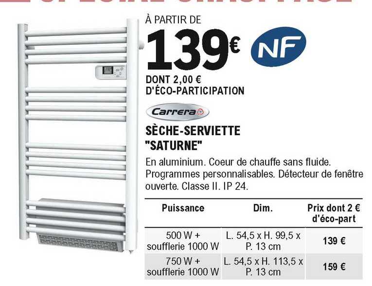 sèche-serviette "saturne" carrera