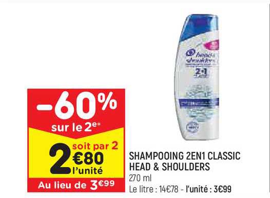 Shampooing 2 En 1 Classic Head & Shoulders