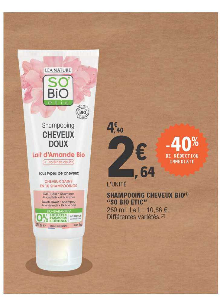 Shampooing Cheveux Bio "so Bio étic"