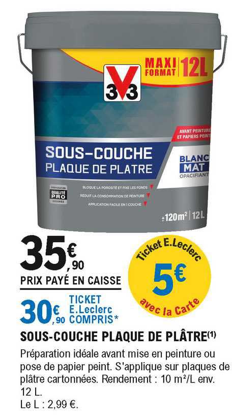 sous-couche plaque de plâtre