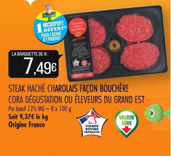 steak haché charolais façon bouchère cora dégustation ou éleveurs du grand est