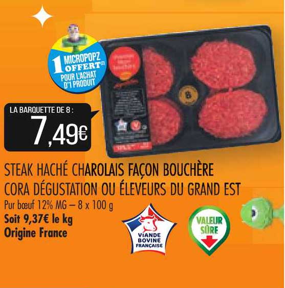 steak haché charolais façon bouchère cora dégustation ou éleveurs du grand est