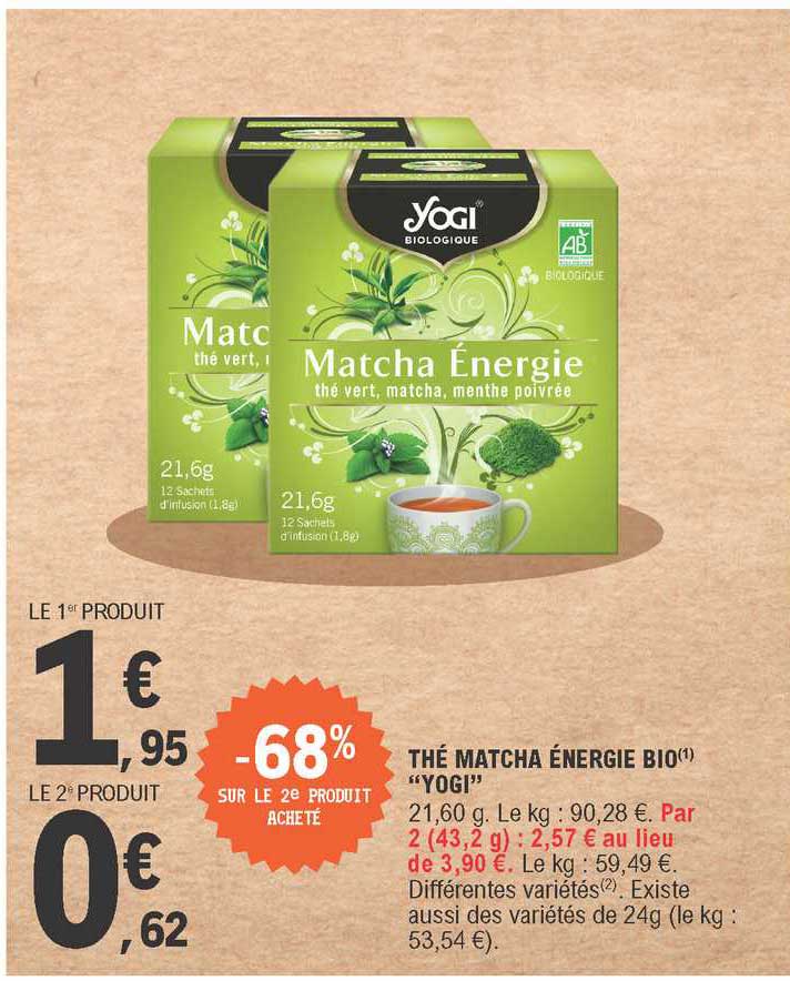 Thé Matcha énergie Bio "yogi"