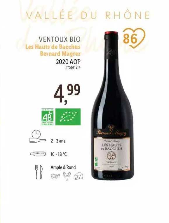 ventoux bio les hauts de bacchus bernard magrez 2020 aop