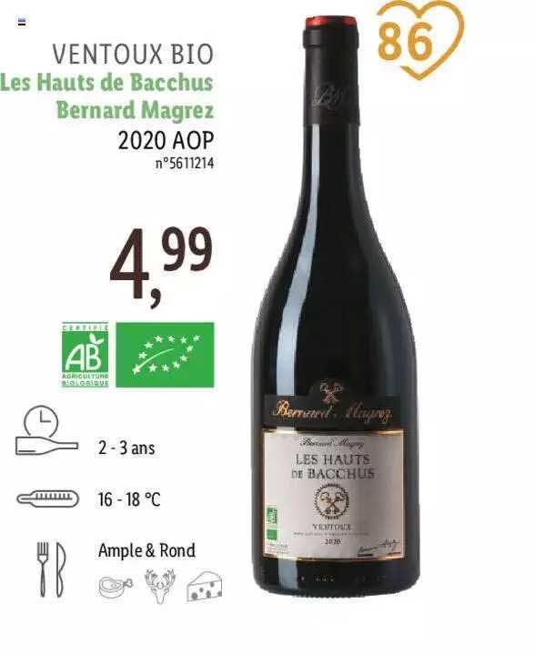 ventoux bio les hauts de bacchus bernard magrez