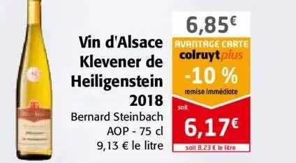 vin d'alsace klevener de heiligenstein 2018