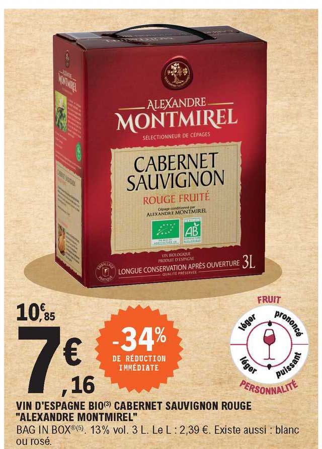 vin d'espagne bio cabernet sauvignon rouge "alexandre montmirel"