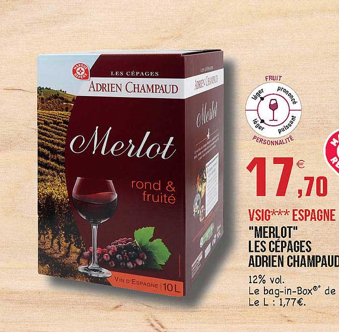 vsig espagne "merlot" les cépages adrien champaud