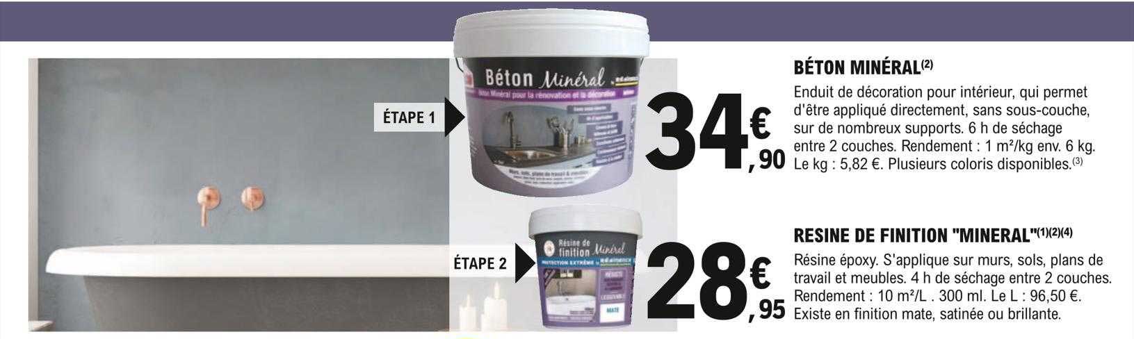 béton minéral, résine de finition "minéral"