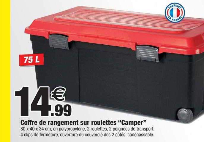 Coffre De Rangement Sur Roulettes "camper"