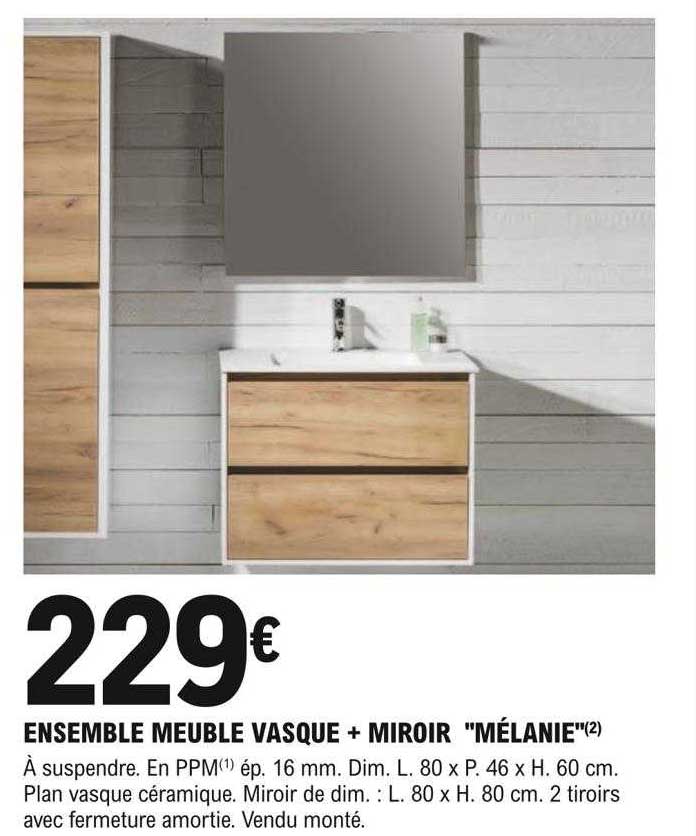 ensemble meuble vasque + miroir "mélanie"