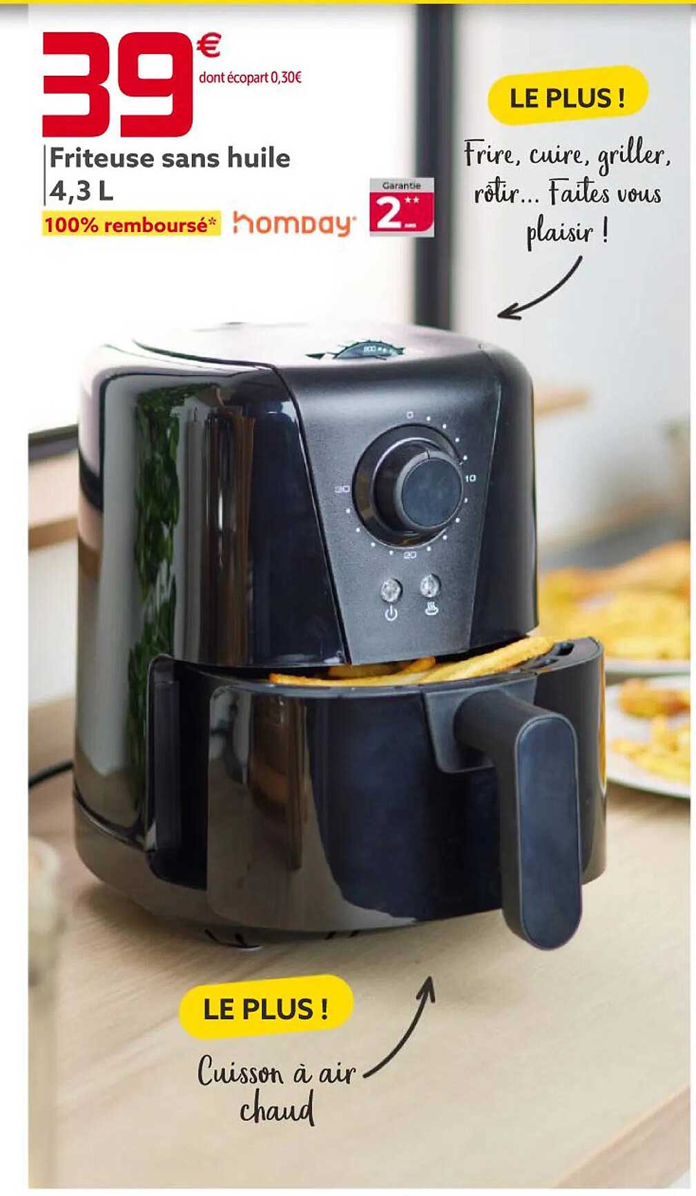 Friteuse Sans Huile 4,3l Homday