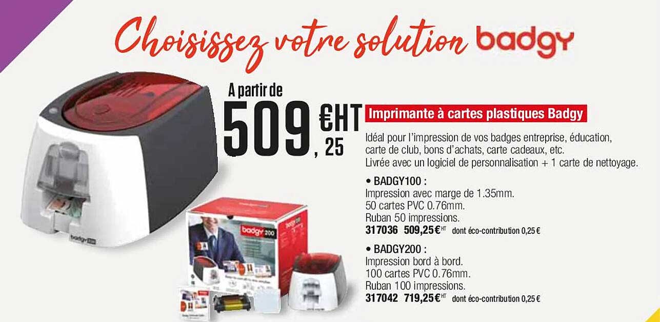 Imprimante à Cartes Plastiques Badgy