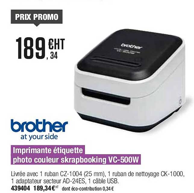 imprimante étiquette photo couleur skrapbooking vc-500w brother at your side