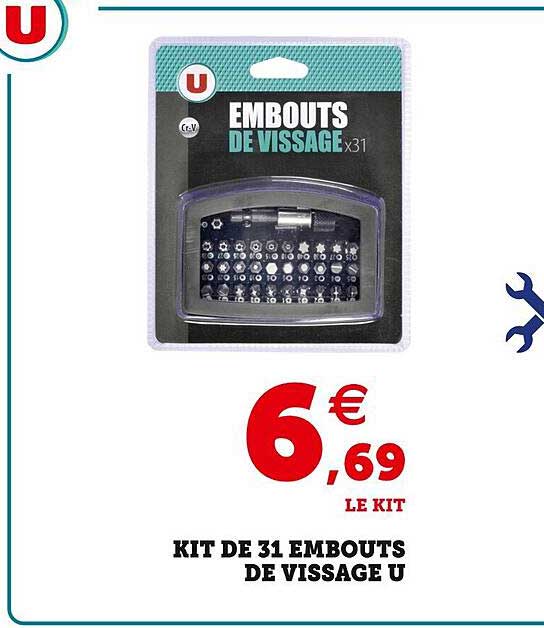 kit de 31 embouts de vissage u