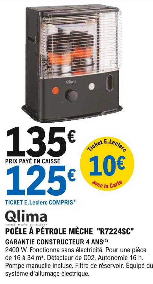 Poêle à Pétrole Mèche "r7224sc" Qlima