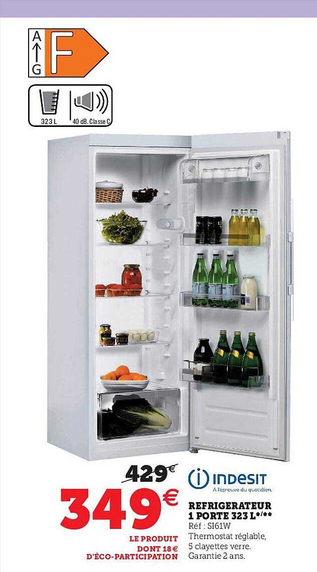 Réfrigérateur 1 Porte 323l Indesit