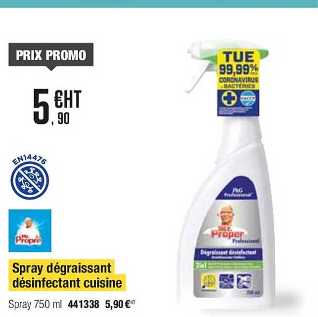 spray dégraissant désinfectant cuisine mr. propre