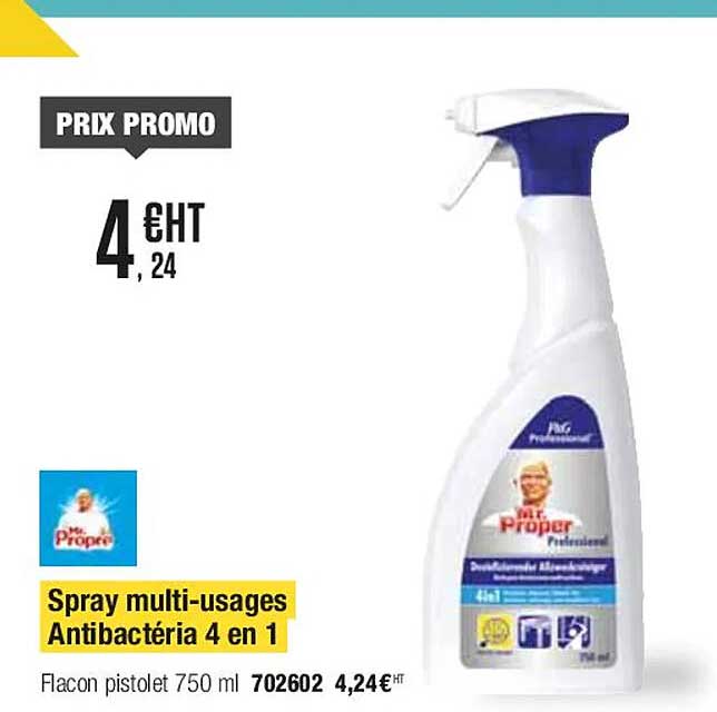 spray multi-usages antibactéria 4 en 1 mr. propre