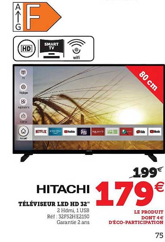 Téléviseur Led Hd 32" Hitachi