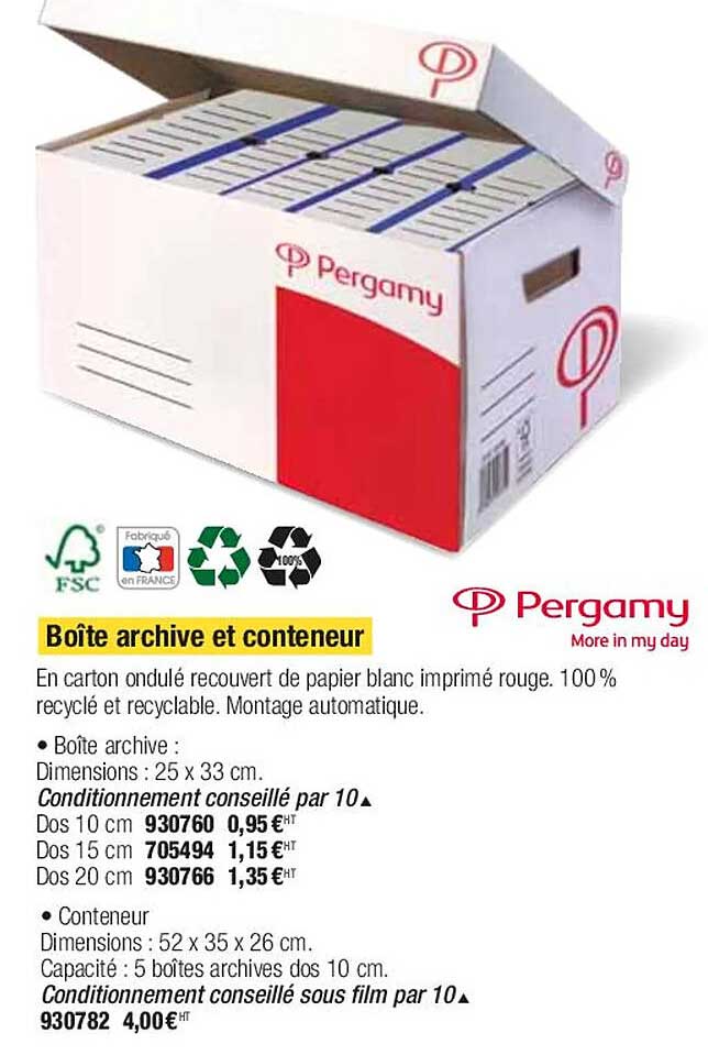 boîte archive et conteneur pergamy