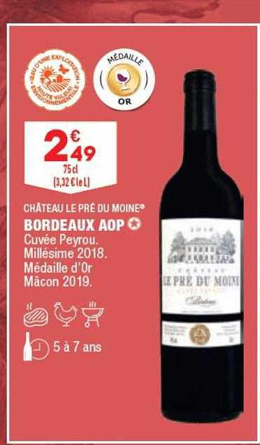bordeaux aop château le pré du moine