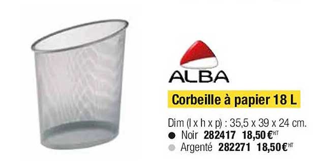 corbeille à papier 18l alba